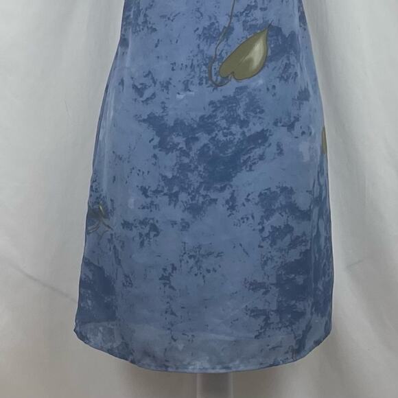 Borcellini Sheer Blue Floral Dress Size 10 - Picture 4 of 13